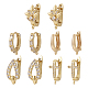 10Pcs 5 Style Brass Micro Pave Cubic Zirconia Hoop Earring Findings EJEW-TA0001-24-1