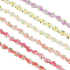 Pandahall elite 6 iarde 6 colori nastro di pizzo ricamato in poliestere fiore OCOR-PH0002-17-1