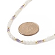 Natual Gemstone & Rainbow Moonstone Beaded Necklace for Women NJEW-JN04173-6