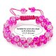 Sparkling Round Glass Braided Bead Bracelet BJEW-SW00082-05-2