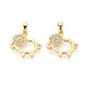 Латунные микропаве прозрачные подвески с фианитом&nbsp;KK-N259-03G-1
