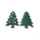 手作り樹脂粘土ペンダント  クリスマスツリー  濃い緑  43~45x34x4~5mm  穴：1.6mm CLAY-T017-22-2
