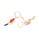Boucles d'oreilles pendantes perroquet en émail coloré EJEW-N012-86-3