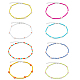 Anattasoul 8 個 8 色ガラスシード編組フラワービーズネックレスセット女性のための  ミックスカラー  14.09インチ（35.8cm）  1pc /カラー NJEW-AN0001-32-1