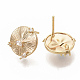 Brass Cubic Zirconia Stud Earring Findings KK-T050-57G-NF-2