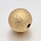 Brass Round Textured Beads KK-L051-01-1