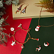 クリスマステーマ合金エナメルペンダント  カドミウムフリー＆鉛フリー  混合図形  ライトゴールド  ミックスカラー  13.5~25.5x7.5~18.5x1~5mm  穴：2mm  50個/袋 ENAM-PH0001-44LG-RS-5