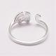 Los anillos de dedo brazalete de plata de ley RJEW-P118-06-2