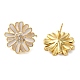 Brass Micro Pave Cubic Zirconia Stud Earrings EJEW-H103-02G-2