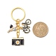 Porte-clés pendentif en émail en alliage de montgolfière/appareil photo/vélo KEYC-JKC00418-2