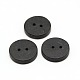 Redondas plana botones de piedra negro G-J203-04-18mm-1