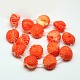 合成天然石サンゴビーズ連売り  染め  巻き貝の海のカタツムリ  レッドオレンジ  21x23x15mm  穴：1mm  約15個/連  16.92インチ X-CORA-L030-02-2