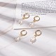 Boucles d'oreilles créoles pendantes en perles naturelles EJEW-JE04964-2
