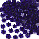 ガラスビーズ  花  ブルー  5~7x5~7x2~3mm  穴：1mm GLAA-T019-17-A01-1