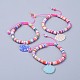 Bracelets tressés pour enfants, avec pendentifs en résine et cordon en nylon, coquille, couleur mixte, 1-3/4 pouce ~ 2-3/4 pouces (4.5~7 cm)