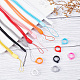 GORGECRAFT 32PCS 8 Colors Necklace Lanyard Set Including 16Pcs Nonslip Rubber Rings Loop 16Pcs Loss-Proof Pendant Lanyard String Holder for Pens Protective Office Keychains Accessories AJEW-GF0006-18-6