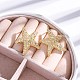 Серьги-гвоздики из латуни с микро-паве из прозрачного кубического циркония для женщин EJEW-C125-27C-G-1