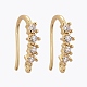 Brass Micro Pave Clear Cubic Zirconia Earring Hook ZIRC-L098-045G-1