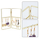 Iron Earring Display Folding Screen Stands with 2 Folding Panels EDIS-WH0035-16G-3