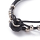 Cowhide Leather Cord Multi-strand Bracelets BJEW-JB04850-05-2