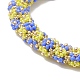 Glass Seed Braided Flower Beaded Stretch Bracelet for Women BJEW-MZ00034-3