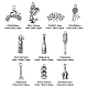 100 pièces 10 styles pendentifs en alliage de thème de course de style tibétain TIBEP-CJ0001-86-2