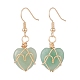 Gemstone Heart Dangle Earrings EJEW-JE04965-3