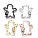 Brass Micro Pave Clear Cubic Zirconia Screw Carabiner Lock Charms ZIRC-T013-06-NF-1