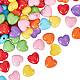 CHGCRAFT 700Pcs Acrylic Heart Beads Color Heart Pony Beads for Necklace Jewelry Making Craft SACR-GL0001-01-1