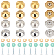 Unicraftale 16 ensembles 4 couleurs rivets demi-ronds en acier inoxydable STAS-UN0024-33-1