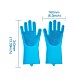 シリコン食器洗い手袋  手袋を拭く手洗い  クリーニングブラシ付  ドジャーブルー  340x160mm AJEW-TA0016-04B-10