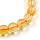 Natürliche Citrin runde Perlen elastischen Stretch-Armbänder BJEW-L448-157-3