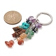 Porte-clés chakra en perles de pierres précieuses naturelles et synthétiques KEYC-JKC00534-02-2