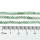 天然の緑のイチゴクォーツビーズ連売り  多面カット  ラウンド  3mm  穴：0.7mm  約124~126個/連  15.43''（39.2センチメートル） G-Z034-A02-02-5
