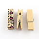 Цветочный узор печатных деревянных судов колышки клипы X-WOOD-R249-012-2