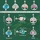 SUNNYCLUE 1 Box 16Pcs 4 Styles Tree of Life Crystal Charm Silver Flat Round Plant Tree Charms Bulk Amazonite Amethyst Rose Quartz Turquoise Chips Natural Gemstones for Jewellery Making Charms DIY FIND-SC0003-21-2