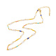 女性のための模造真珠＆ガラスシードビーズチェーンネックレス  ゴールドカラー  カラフル  18-1/4インチ（46.2cm） NJEW-JN03807-2