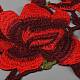 花と枝の模様 ポリエステル生地 コンピューター化された刺繍布 アップリケで縫う  衣装チャイナアクセサリー  レッド  270~310x450~460x1mm  2pc PATC-WH0009-05B-2