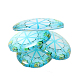 Cabochon ovale di vetro con disegno di fiore geometrico X-GGLA-N003-22x30-G35-3