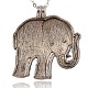 Antique Silver Alloy Rhinestone Elephant Pendants ALRI-J004-05AS-2