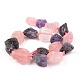 Rough Raw Natural Amethyst and Rose Quartz Beads Strands G-F595-I04-3