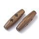 2穴木製トグルホーンボタン  オーバル  ペルー  34.5~35x9.5mm  穴：4.5mm WOOD-S040-57-2
