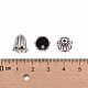 チベット風キャップ  カドミウムフリー＆鉛フリー  花  アンティークシルバー  10x10mm  穴：1mm  内径：7.5mm TIBEB-00864-AS-R-4