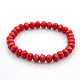 Glass Rondelle Beads Stretch Bracelets BJEW-F073-06-1