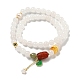 Bracelets ronds en perles de jade blanc naturel BJEW-M315-07-1