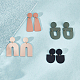 ANATTASOUL 4 Pairs 4 Style Half Round & Arch & Trapezoid Acrylic Dangle Stud Earrings EJEW-AN0002-96-7