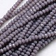 1 Strand Opaque Solid Medium Purple Color Faceted Crystal Glass Rondelle Beads Strands X-EGLA-F049A-08-2