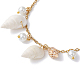 Bracelets de cheville à breloques en spirale naturelle et perles de verre AJEW-AN00567-4