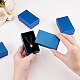 Superfindings 20pcs cajas de regalo de joyería de cartón azul con esponja en el interior para collares pulseras pendientes anillos mujeres regalos CBOX-BC0001-36C-3