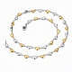 Set di gioielli a due anelli in acciaio inossidabile con catena a cuore SJEW-H103-12GP-3